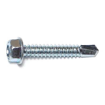 Buildright Self-Drilling Screw, #14 x 1-1/2 in, Zinc Plated Steel Flange Hex Head External Hex Drive, 53 PK 09791